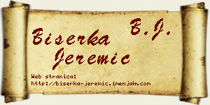 Biserka Jeremić vizit kartica
